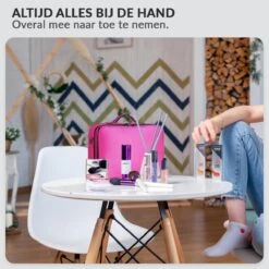 Cosmetica Koffer - Make-up Koffer Met Verstelbare Vakken - Visagie En Nagelstyliste Beauty Koffer - 37x27x13CM - Roze -GlowBelle Verkoopwinkel 1200x1200 1582