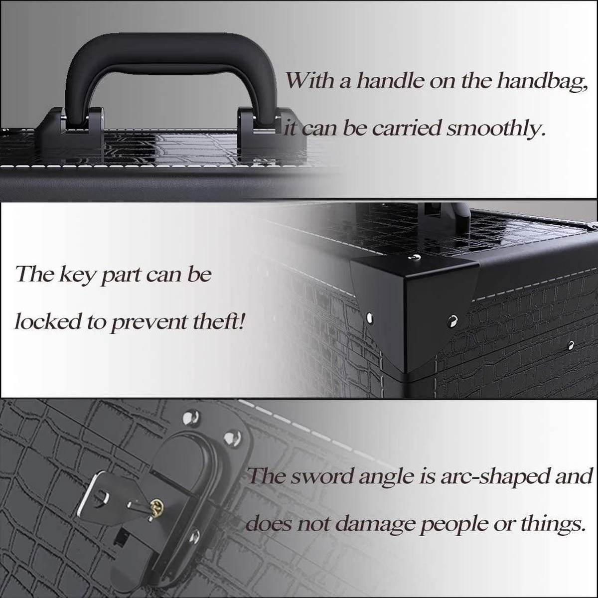 Make Up Koffer- Make Up Organizer- Beautycase -zwart -Make-upkoffer- Multifunctionele Koffer- Make-upkoffer- Sieradenkoffer- Kapperskoffer- Afneembare Schouderriem- Klassieke Zwarte Beautycase 6 Make Up Koffer- Make Up Organizer- Beautycase -zwart -Make-upkoffer- Multifunctionele Koffer- Make-upkoffer- Sieradenkoffer- Kapperskoffer- Afneembare Schouderriem- Klassieke Zwarte Beautycase - Afbeelding 6