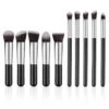 Evvie Set Van 10 Make-up Kwasten Kabuki - Zwart-Zilver