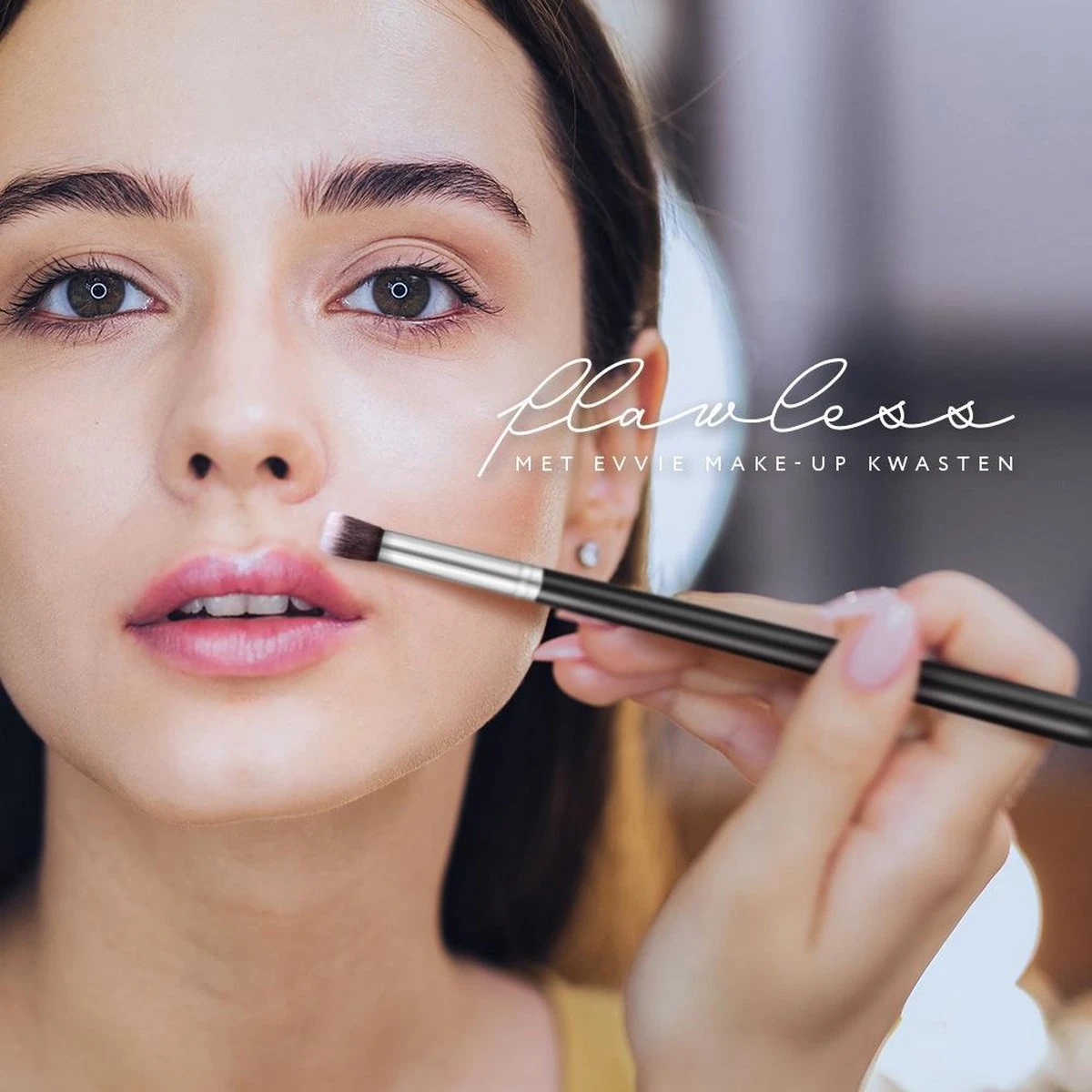 Evvie Set Van 10 Make-up Kwasten Kabuki - Zwart-Zilver 5 Evvie Set Van 10 Make-up Kwasten Kabuki - Zwart-Zilver - Afbeelding 5