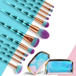 Make Up Kwasten Set - Blauwe Make Up Brush - Oogschaduw - Foundation Kwast - Poeder Kwast - Brush - Make Up - Cosmetica - Kwasten Set – Make Up Tasje - 12 Stuks - Valentijn Cadeautje Voor Haar -GlowBelle Verkoopwinkel 1200x1200 1727