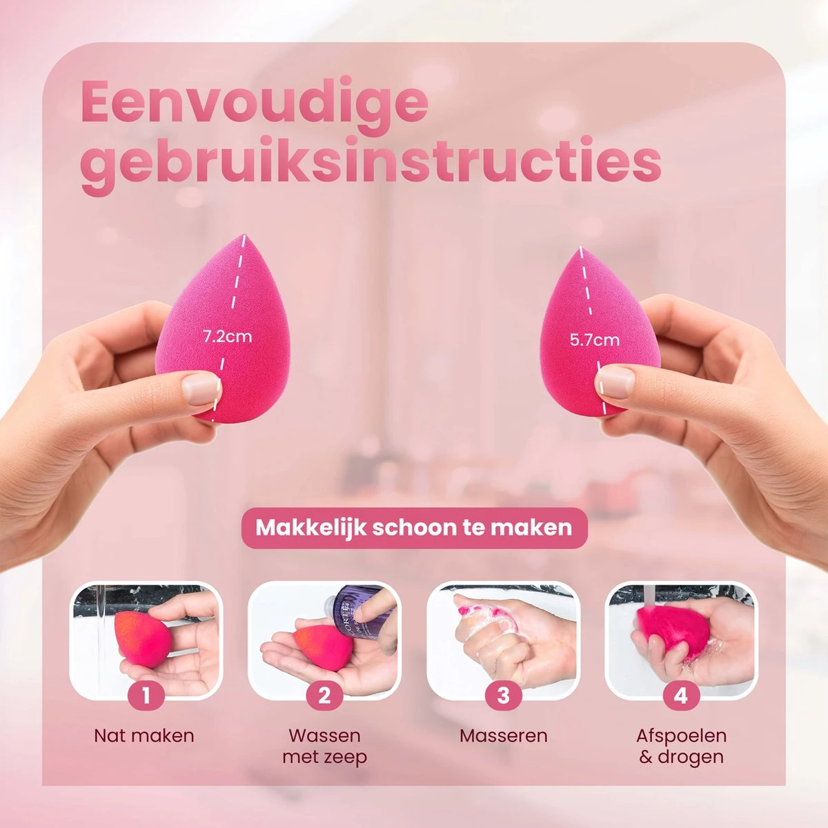 Beauty Blender - Make-up Sponsjes - Spons - 8 Stuks - Zacht & Perfecte Vorm! 4 Beauty Blender - Make-up Sponsjes - Spons - 8 Stuks - Zacht & Perfecte Vorm! - Afbeelding 4