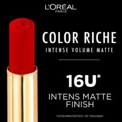 L'Oréal Paris - Color Riche Intense Volume Matte Lipstick- 336 Le Rouge Avant-Garde - Lippenstift Rood -GlowBelle Verkoopwinkel 1200x1200 490