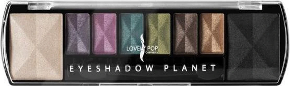 Lovely Pop Cosmetics - Oogschaduw Palette - Planet Jupiter - Met Lange Applicator - 8 Kleuren: Wit / Paars / Lila / Blauw / Groen / Bruin / Goud / Zwart - 1 Doosje Met 9 Gram Inhoud - Afmeting Doosje: 14,7 X 4,4 Centimeter 1 Lovely Pop Cosmetics - Oogschaduw Palette - Planet Jupiter - Met Lange Applicator - 8 Kleuren: Wit / Paars / Lila / Blauw / Groen / Bruin / Goud / Zwart - 1 Doosje Met 9 Gram Inhoud - Afmeting Doosje: 14,7 X 4,4 Centimeter