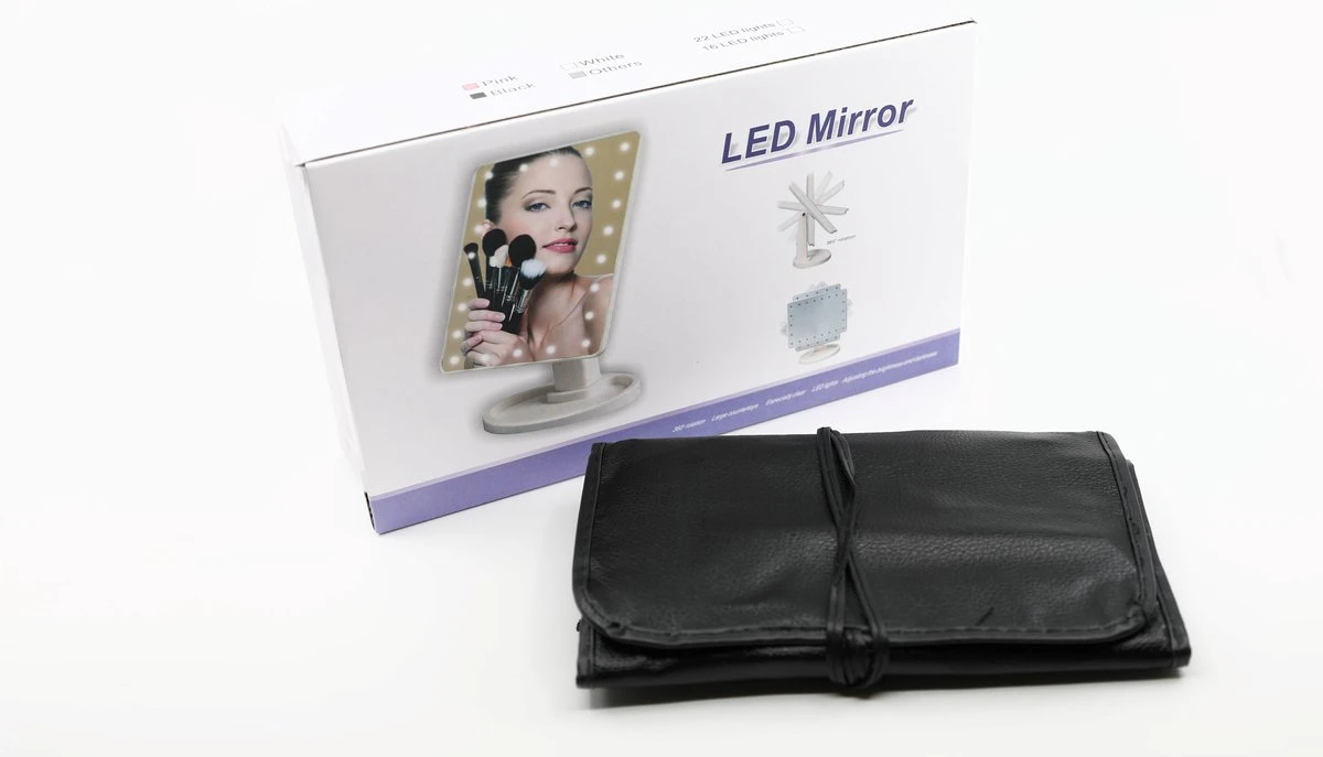 De Ultieme Make-up Ervaring: Cosmetische Spiegel Met 16 LED's En Set Van 24 Professionele Make-up Kwasten - Perfect Voor Een Vlekkeloze En Verlichte Look! Spiegel - Kwasten - Make-up Kwasten - Make-up Spiegel - Verlichting - LED - 1 De Ultieme Make-up Ervaring: Cosmetische Spiegel Met 16 LED's En Set Van 24 Professionele Make-up Kwasten - Perfect Voor Een Vlekkeloze En Verlichte Look! Spiegel - Kwasten - Make-up Kwasten - Make-up Spiegel - Verlichting - LED -
