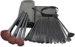 Evvie Professionele Make-up Kwasten In Luxe Etui - Kwastenset - Zwart - 32 Stuks -GlowBelle Verkoopwinkel 1200x746