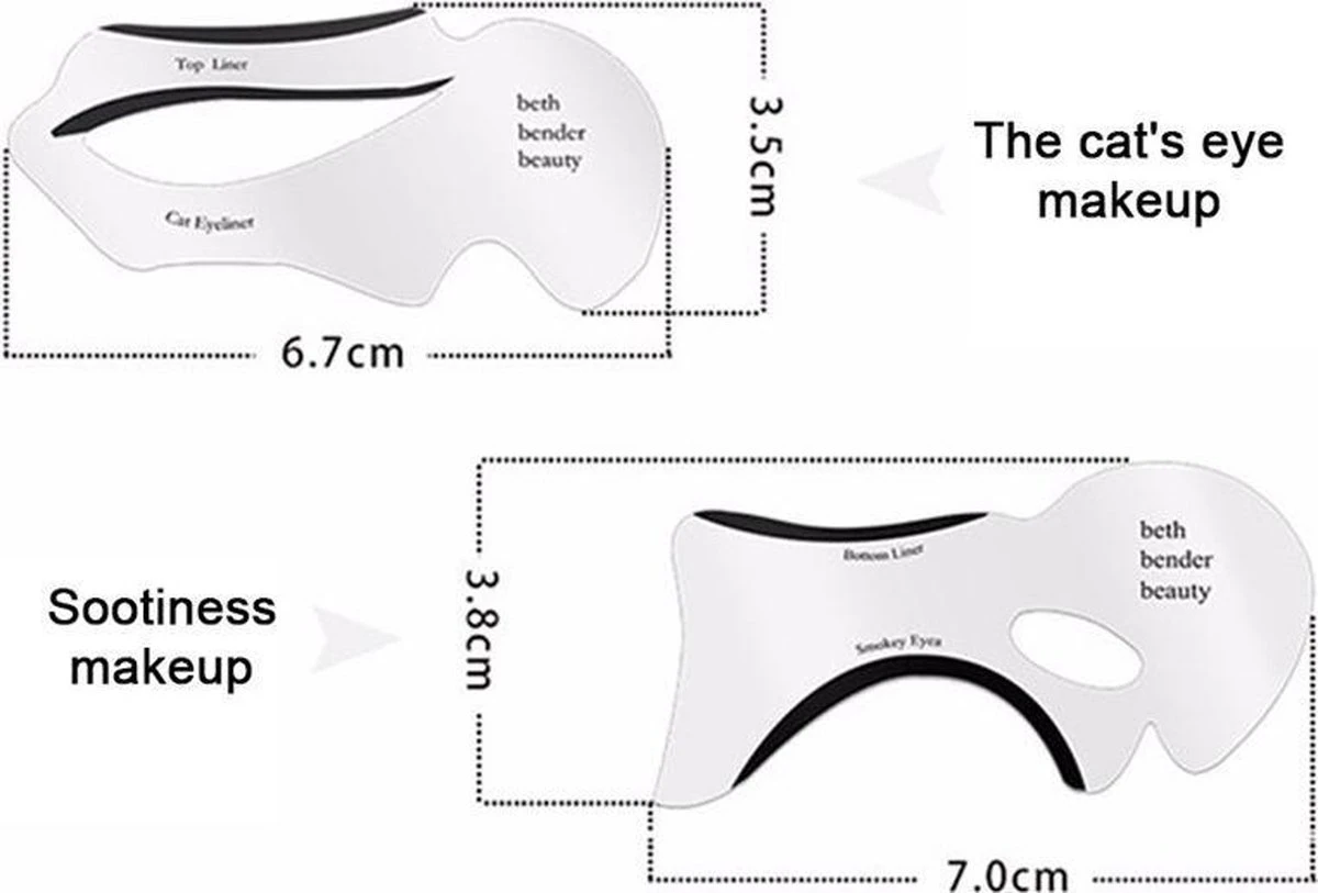 GEAR 3000® Eyeliner Stempel - Stamp - Stencil - Wing - Sjabloon - Smokey Eyes - Herbruikbaar 2 Stuks 4 GEAR 3000® Eyeliner Stempel - Stamp - Stencil - Wing - Sjabloon - Smokey Eyes - Herbruikbaar 2 Stuks - Afbeelding 4