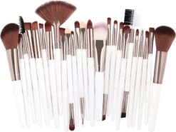 Evvie 24-delige Make-up Kwastenset - Wit/Rosé Goud - In Etui Marble -GlowBelle Verkoopwinkel 1200x897 3