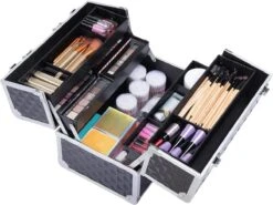 Make-upkoffer, Kapperskoffer, Cosmeticakoffer, Lege Nagelkoffer, Multikoffer, Afsluitbaar Voor Nageldesign/massageolie/fotoapparatuur, 34,7 X 22,2 X 25 Cm HMTM-YAHEE-411176 -GlowBelle Verkoopwinkel 1200x898 1