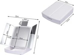 Merkloos Make-up Organizer Met Spiegel En LED Van METU-Online - Make Up Opberger - Make Up Spiegel Met Led Lamp - Makeup Opbergdoos - Make-up Spiegel Wit - Make Up Spiegel Met Verlichting En Usb - Make Up Koffer - Make Up Tafel - Make Up Organizer -GlowBelle Verkoopwinkel 1200x903 1