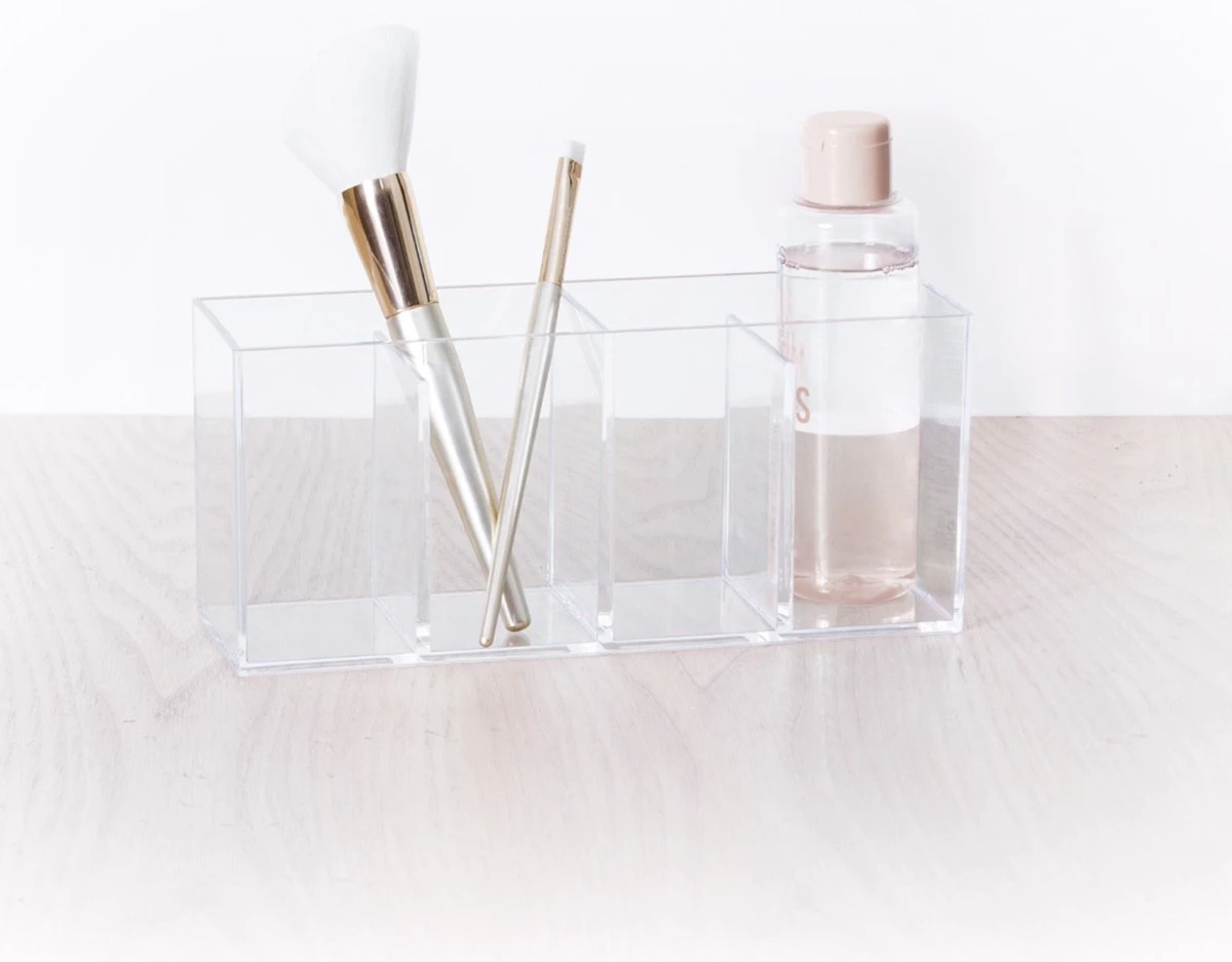 Five® Make-up Bakje 4 Vakken - Transparant - Sorteervakken 1 Five® Make-up Bakje 4 Vakken - Transparant - Sorteervakken