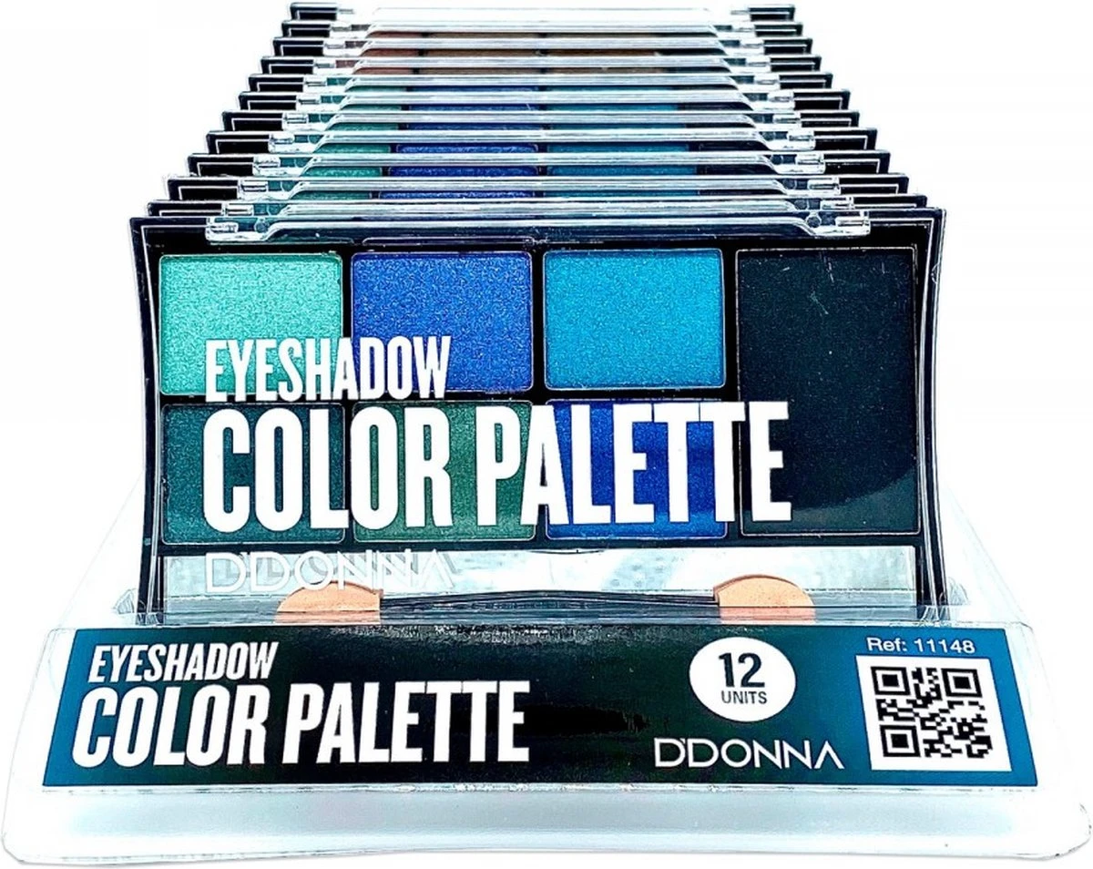 D'Donna - Color Palette Oogschaduw - Planet Azul - Blauw/Zwart - 1 Doosje Met Applicator En Spiegeltje 2 D'Donna - Color Palette Oogschaduw - Planet Azul - Blauw/Zwart - 1 Doosje Met Applicator En Spiegeltje - Afbeelding 2