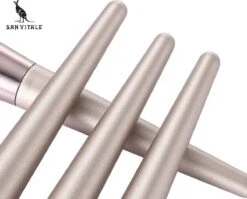 San Vitale® - Luxe Professionele Make Up Kwasten Set - Make Up Brush - Vegan Penselen - Inclusief Pouch - Make Up Pouch Met 10-delig Penselen Set - Champagne/goud -GlowBelle Verkoopwinkel 1200x969 3