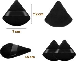 Merkloos Powder Puff Driehoek - Beauty Blender - Powder Puff - Poederdons - 12 Stuks - Zwart -GlowBelle Verkoopwinkel 1200x971 6