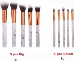 Professionele Make-up Kwasten - Poederkwast- Penseel Kwast- Oogschaduw Kwast - Bronzer Kwast -Foundation Kwast- Kabuki Kwasten- Contouren -make-up Borstels 10-delig -GlowBelle Verkoopwinkel 1200x986 2