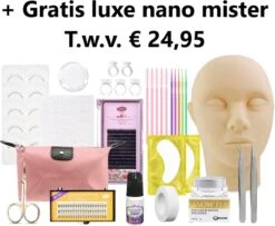 Lashes & More | Wimperextensions Starters Pakket + Luxe Nano Mister | Oefenset Voor Beginnend Wimperstylist | Lash Kit | Oefen Wimper Set