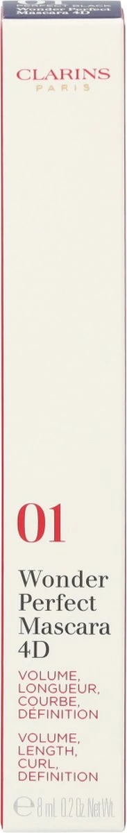Clarins Wonder Perfect Mascara 4D Mascara - 01 Perfect Black - Zwart 11 Clarins Wonder Perfect Mascara 4D Mascara - 01 Perfect Black - Zwart - Afbeelding 11