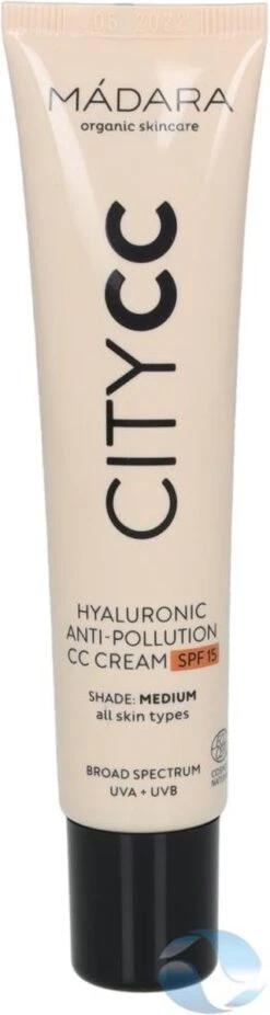 MÁDARA Anti-Pollution CC Cream SPF15 Medium Beige 40ml - Hyaluronzuur -UVA/UVB -GlowBelle Verkoopwinkel 320x1200 3