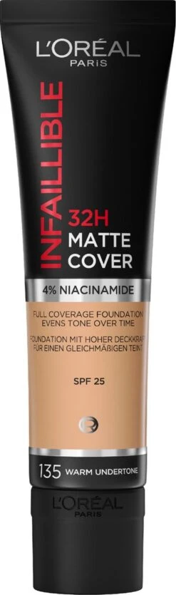 L’Oréal Paris Infallible 32H Matte Cover Foundation - 135 - Foundation Met Een Volledige Dekking En Een Matte Finish - 30 Ml
