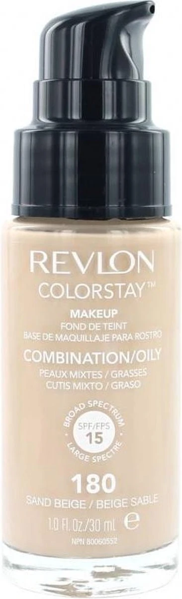 Revlon Colorstay Foundation With Pump - 180 Sand Beige (Oily Skin) 1 Revlon Colorstay Foundation With Pump - 180 Sand Beige (Oily Skin)