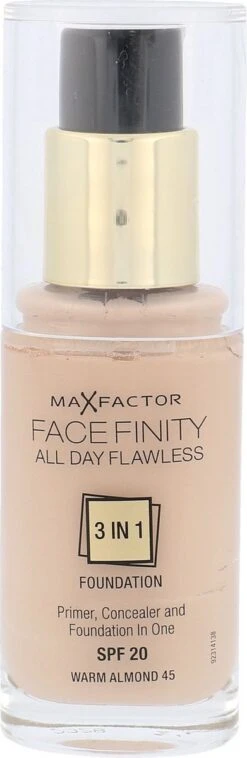 Max Factor Facefinity All Day Flawless 3-in-1 Liquid Foundation - 045 Almond -GlowBelle Verkoopwinkel 391x1200