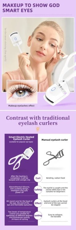 BeautyTech Elektrische Wimperkruller/Wimperkrultang - Roze - Oplaadbaar - Beauty - Verzorging - Make Up -GlowBelle Verkoopwinkel 397x1200 3