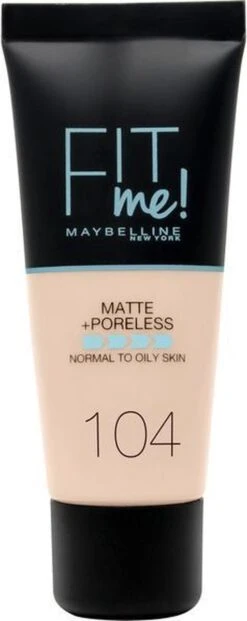 Maybelline Fit Me Matte & Poreless Foundation - 104 Soft Ivory -GlowBelle Verkoopwinkel 477x1200 2