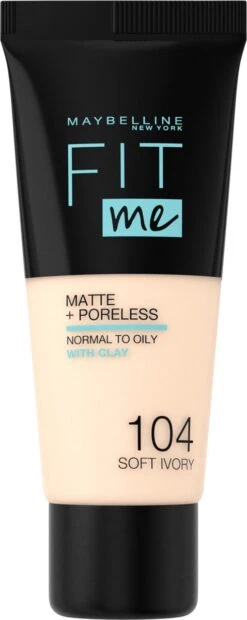Maybelline Fit Me Matte & Poreless Foundation - 104 Soft Ivory -GlowBelle Verkoopwinkel 478x1200 2