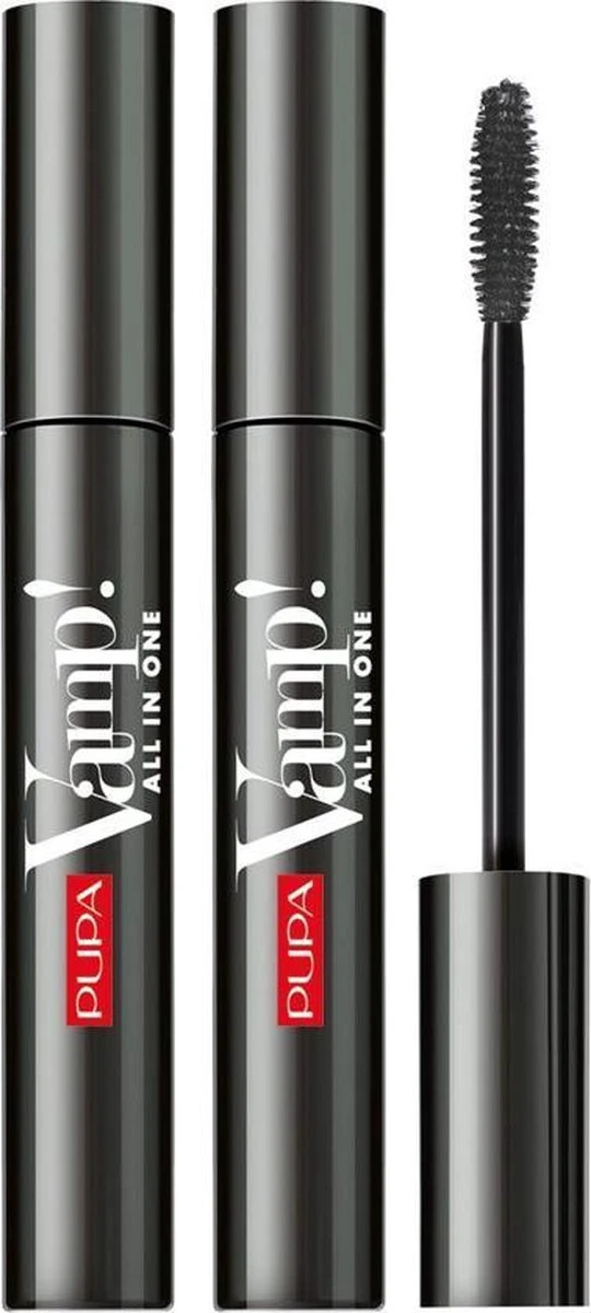2 Stuks Pupa Vamp! Mascara All-in-One 101 Extra Black 9ml. - Voordeelverpakking 1 2 Stuks Pupa Vamp! Mascara All-in-One 101 Extra Black 9ml. - Voordeelverpakking