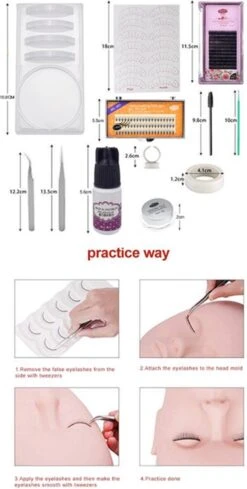 Lashes & More | Wimperextensions Starters Pakket + Luxe Nano Mister | Oefenset Voor Beginnend Wimperstylist | Lash Kit | Oefen Wimper Set -GlowBelle Verkoopwinkel 606x1200