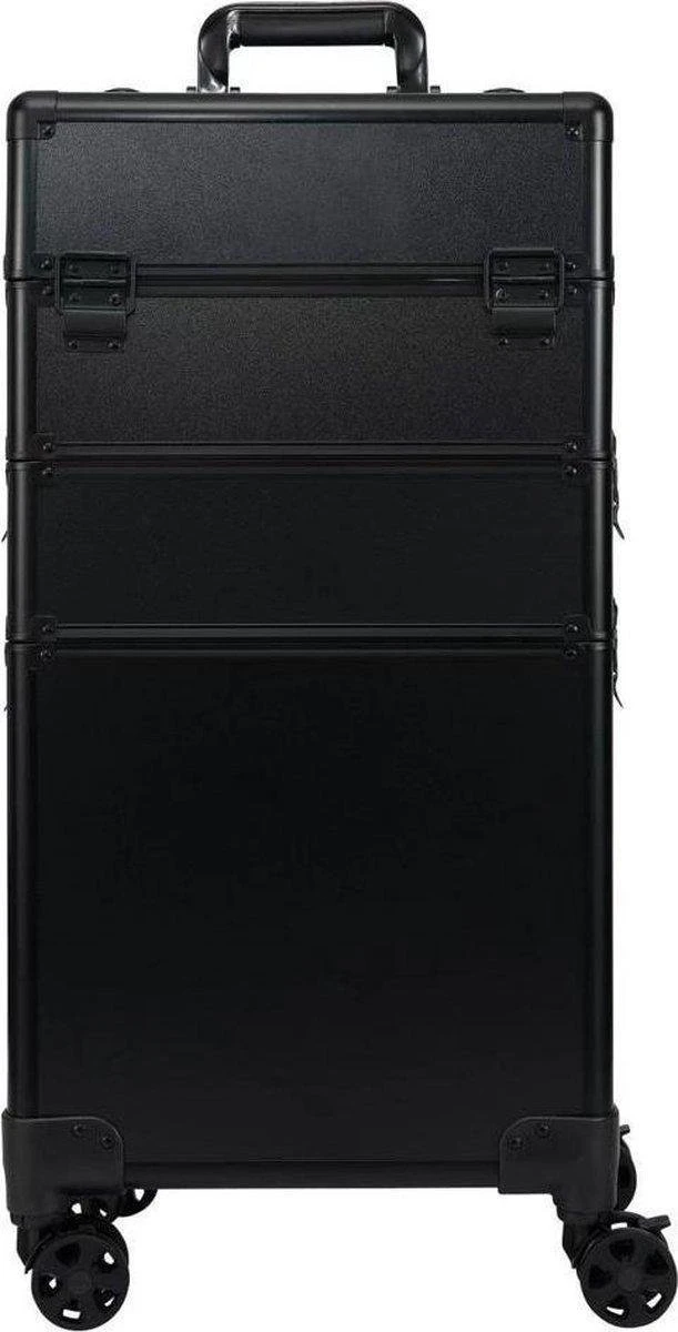 Beautycase / Beautykoffer / Trolley Voor Opbergen Van Uw Persoonlijke Verzorgingsproducten In 3 In 1 Van Aluminium - Bekleed Zwart Fluweel - 8wielen - Kapper - Tattoo - Nagel - Visagie - Make-up - Cosmetica - Schmink - Beauty Case / Beauty Koffer 2 Beautycase / Beautykoffer / Trolley Voor Opbergen Van Uw Persoonlijke Verzorgingsproducten In 3 In 1 Van Aluminium - Bekleed Zwart Fluweel - 8wielen - Kapper - Tattoo - Nagel - Visagie - Make-up - Cosmetica - Schmink - Beauty Case / Beauty Koffer - Afbeelding 2