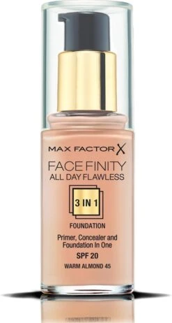 Max Factor Facefinity All Day Flawless 3-in-1 Liquid Foundation - 045 Almond -GlowBelle Verkoopwinkel 641x1200
