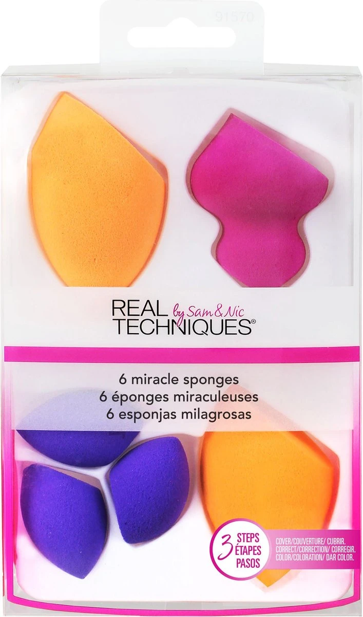 Real Techniques 6 Miracle Sponges - Make-up Spons 2 Real Techniques 6 Miracle Sponges - Make-up Spons - Afbeelding 2