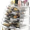 Make-up Cosmetische Organizer Opbergladen Display Dozen Case Met Laden (12D, Transparant)