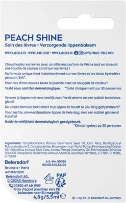 Labello Fruity Shine Peach Lippenbalsem - 5.5ml 7 Labello Fruity Shine Peach Lippenbalsem - 5.5ml -GlowBelle Verkoopwinkel 747x1200 1