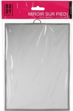 Basic Make-up Spiegel/scheerspiegel Op Standaard Kunststof 18 X 24 Cm Grijs - Badkamer/kaptafel Opmaakspiegels -GlowBelle Verkoopwinkel 793x1200 3