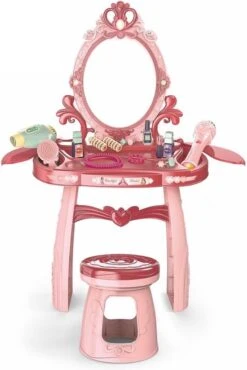 Kaptafel Kind - Make Up Tafel Met Spiegel - 44x24,5x76cm - Roze -GlowBelle Verkoopwinkel 802x1200 5