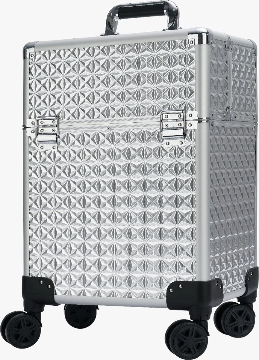 Beauty Koffer Zilver | Beautycase / Beautykoffer / Trolley Van Aluminium - 8 Wielen - Kapper Koffer - Tattoo Koffer - Nagel Koffer - Make-up Koffer 1 Beauty Koffer Zilver | Beautycase / Beautykoffer / Trolley Van Aluminium - 8 Wielen - Kapper Koffer - Tattoo Koffer - Nagel Koffer - Make-up Koffer