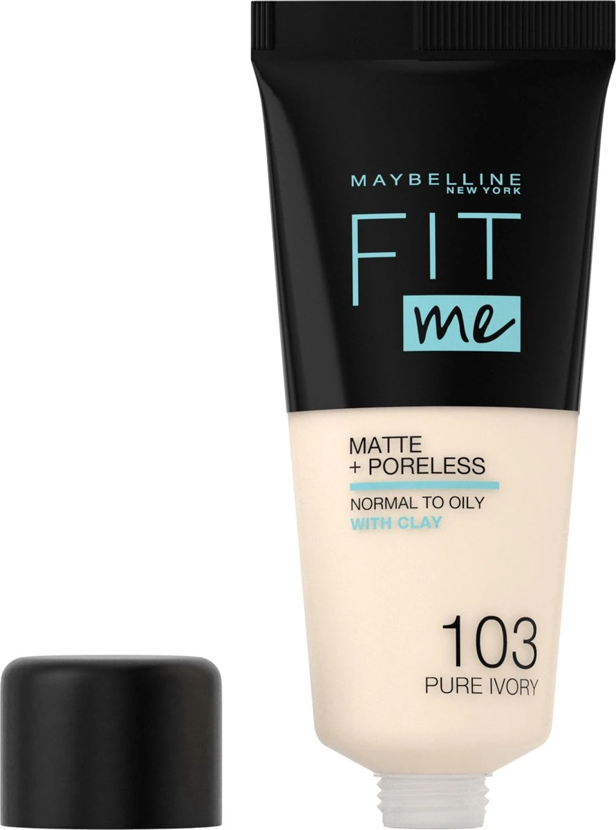 Maybelline Fit Me Matte & Poreless Foundation - 103 Pure Ivo - 30 Ml 2 Maybelline Fit Me Matte & Poreless Foundation - 103 Pure Ivo - 30 Ml - Afbeelding 2