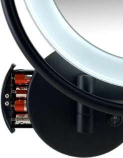 Metalen Verlichte Wand Knik Arm Make-up LED Spiegel Mat Zwart, Dubbelzijdig Verlicht, 10x Vergroting 22cm Doorsnee, Inculsief 4x AA Batterijen En Stroomkabel(USB) Badkamer Spiegel 6 Metalen Verlichte Wand Knik Arm Make-up LED Spiegel Mat Zwart, Dubbelzijdig Verlicht, 10x Vergroting 22cm Doorsnee, Inculsief 4x AA Batterijen En Stroomkabel(USB) Badkamer Spiegel -GlowBelle Verkoopwinkel 936x1200 4