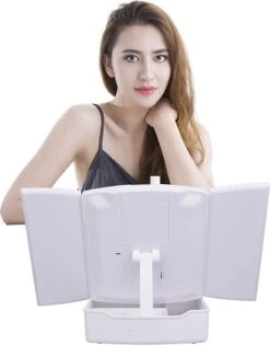 Merkloos Make-up Organizer Met Spiegel En LED Van METU-Online - Make Up Opberger - Make Up Spiegel Met Led Lamp - Makeup Opbergdoos - Make-up Spiegel Wit - Make Up Spiegel Met Verlichting En Usb - Make Up Koffer - Make Up Tafel - Make Up Organizer -GlowBelle Verkoopwinkel 940x1200 4