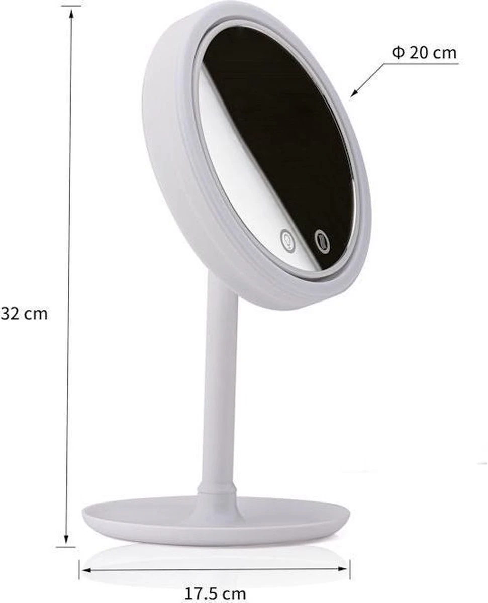 Merkloos Decopatent® Beauty Breeze Mirror - Make-Up Spiegel Met LED Verlichting & Ventilatie - 360° Draaibaar - Make Up 5x Vergrootspiegel 3 Merkloos Decopatent® Beauty Breeze Mirror - Make-Up Spiegel Met LED Verlichting & Ventilatie - 360° Draaibaar - Make Up 5x Vergrootspiegel - Afbeelding 3