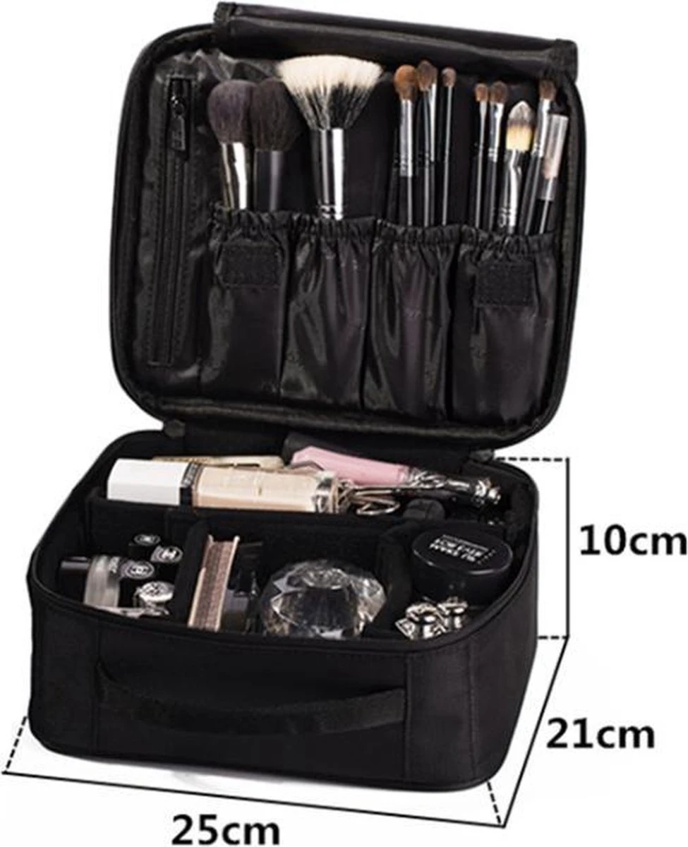Make-up Koffer - Cosmetica Koffer - Visagie Opbergtas - Beauty Organizer Met Verstelbare Vakken - Roze 3 Make-up Koffer - Cosmetica Koffer - Visagie Opbergtas - Beauty Organizer Met Verstelbare Vakken - Roze - Afbeelding 3