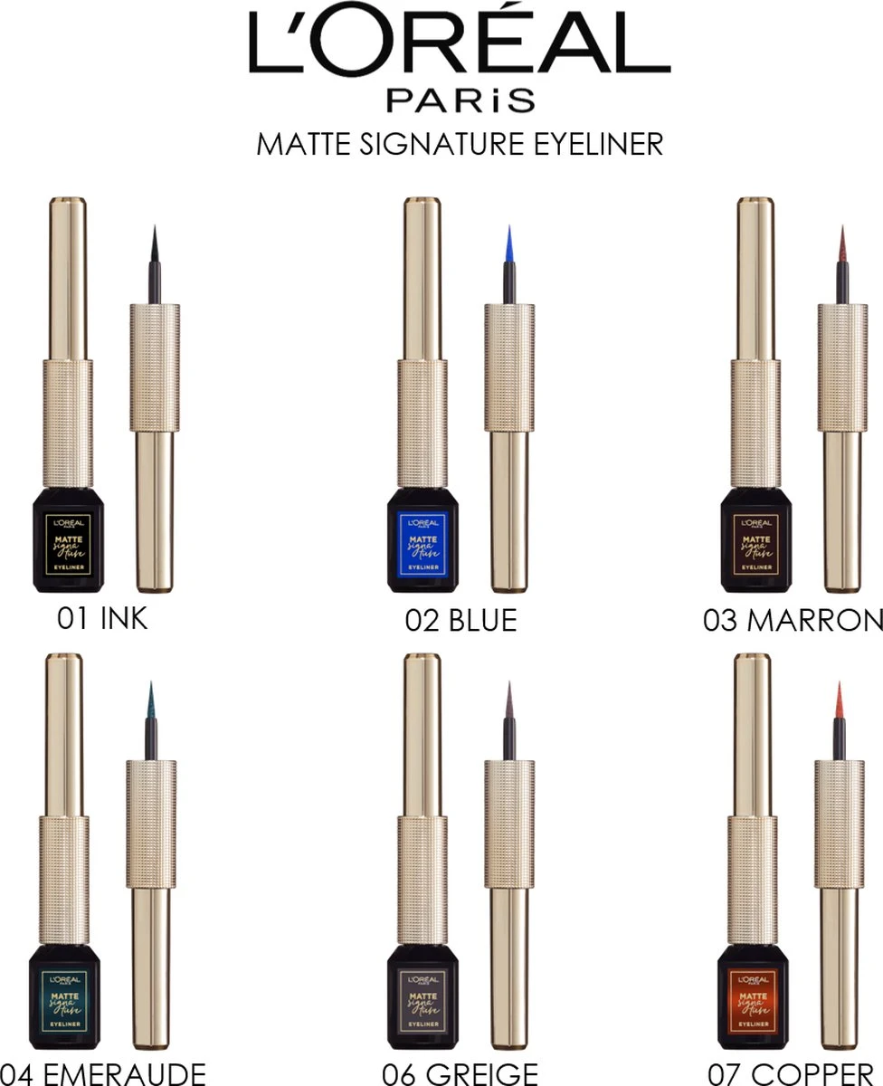 L'Oréal Paris Matte Signature Eyeliner Van Superliner – Matte Liquid Eyeliner – Waterproof - 06 Greige Signature – Grijs 7 L'Oréal Paris Matte Signature Eyeliner Van Superliner – Matte Liquid Eyeliner – Waterproof - 06 Greige Signature – Grijs - Afbeelding 7
