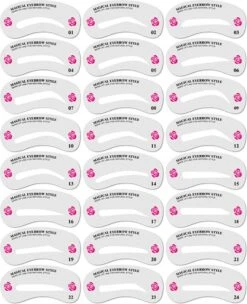 Merkloos Wenkbrauw Stencil / Wenkbrauw Sjabloon Voor Wenkbrauw Stempel - 24 Verschillende Sjablonen - Wenkbrauw Poeder En Wenkbrauwverf - Brow Stamp - Wenkbrauw Vormen - Make Up Set - Make Up Kwasten Set - Cadeau Voor Haar - Wenkbrauwsjablonen -GlowBelle Verkoopwinkel 976x1200 7